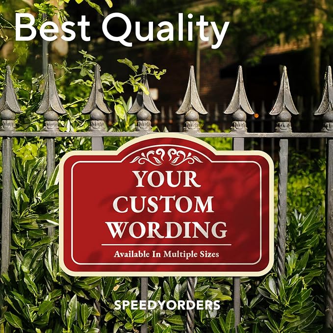 Custom Outdoor Decorative Metal Signs, Personalized Aluminum Sign, Driveway Sign - Waterproof, USA Made - Design 'Red Brick' 30x24 In