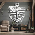 lunwall Metal Anchor Wall Decor, Anchor Metal Sign, Metal Anchor Decor, Anchor Metal Wall Art, Metal Nautical Wall Decor, Metal Wall Decor Coastal, Anchor Wall Decor (white, 19L x 17" W / 47 x 43 cm)