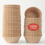 1.4 inch 1000-Count Mini Cupcake Liners Bright Colorful Muffin Baking Cups, Odorless,Baking Paper Cups for Baking Candy Cooking，Upgraded & Food Grade Grease-Proof Paper(Brown, 1.4 Inch)