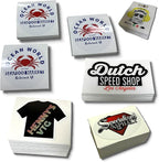 Custom Stickers Vinyl Waterproof Dishwasher Safe, UV Resistant 1.5-10 in. Make Your Own Personalized Stickers Labels for Your Brand, Text Image, or Logo. Made USA