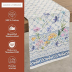 Maison d' Hermine Table Runner 100% Cotton Double Layer Table Runners 108 inches Long Decorative for Home Kitchen Dining Party Baby Shower Wedding Bridal Shower Spring Summer (Faience, 14.50" x 108")