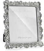 Cuspin 8x10 Picture Frame Silver, Vintage Silver Palm Leaves Textured Hand-Crafted Resin with Glass Front, Elegant Retro Design Photo Frame for Wall and Tabletop Display Home Decor