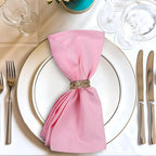 Urban Villa Easter Cloth Napkins 100% Cotton Slub Absorbent Dinner Napkins (Set of 12) Oversized 20x20 Inches Soild Pink Color Soft Durable Reusable Washable Ideal for Everyday Use Wedding Parties