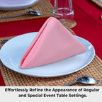 Urban Villa Easter Cloth Napkins 100% Cotton Slub Absorbent Dinner Napkins (Set of 12) Oversized 20x20 Inches Soild Pink Color Soft Durable Reusable Washable Ideal for Everyday Use Wedding Parties