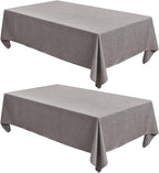 Fitable Faux Linen Table Clothes 2 Pack, Faux Burlap Fabric Tablecloths for Rectangle Tables, Rustic Holiday Table Covers for Kitchen Dining, Party, Farmhouse (Stone, 54 x 78 Inch)