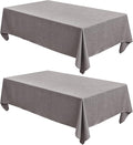 Fitable Faux Linen Tablecloths Rectangle 60 x 102 Inch - 2 Pack Neutral Table Clothes for 6 Foot Tables, Stone Flax Look Table Covers for Farmhouse, Dining, Party, Banquet, Buffet