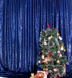 SquarePie Sequin Backdrop Not See Through Thick Background for Glitter Curtain Party 6FT x 8FT Navy Blue