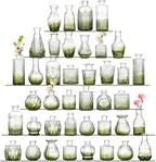 Bud Vases Set of 40 Pcs,Small Flower Vases for Centerpieces,Glass Bud Vase in Bulk,Vintage Bud Vase for Wedding Table Centerpieces Decoration, Home Table Party Decor, Christmas,Anniversary,Green