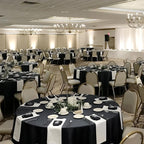 12 Pack 120 Inch Round Tablecloth, Black Polyester Fabric Table Cloth for Round Table, Washable Tablecover for Wedding Party Dining Buffet Banquet Restaurant and Camping
