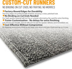 Ottomanson 2' x 11' Ultra-Thin Hallway Runner Rug - Durable Non-Slip Carpet for High-Traffic Areas - Fits Under Doors for Seamless Entry - Ideal for Kitchen, Entryway, Bedroom & Living Room, Gray