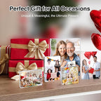 HOUSE DAY Acrylic Picture Frames 5x7, 2 Pack Magnetic 5x7 Picture Frame, Double Sided Clear 5 x 7 Photo Frame with Microfiber Cloth, Frameless FreeStanding 5x7 Frame Gift for Desktop Display