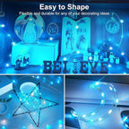 btfarm 30 Pack Fairy Lights Battery Operated [3 Modes], 7ft 20 Led Twinkle Lights String Lights Waterproof Bulk Small Mini Silver Wire for Christmas Mason Jars Wedding Table Centerpiece, Blue White
