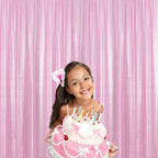 Sugargirl Matte Pink Sequin Backdrop Curtain 4 Panels 2FTx8FT Glitter Pink Background Drapes Sparkle Photography Backdrop for Party Wedding Birthday Wall Decoration