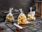 LOKIQNG Cellophane Bags Plastic Treat Bag Clear Cookie Candy Bags with Twist Ties for Party Favor Bag(200PACK, 4x6inch)