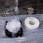 Ribbli White Organza Ribbon,1/2 Inches x Continuous 50 Yard,White Sheer Ribbon for Gift Wrapping,Cookie Wrapping,Wedding Decoration,All Crafting and Sewing