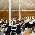 Fitable 8 Pack Round Tablecloths: Stain Resistant Wrinkle Free Circle Table Clothes, Washable Reusable Polyester Table Covers for Wedding Party Birthday Banquet Reception(Black, 84 Inch)