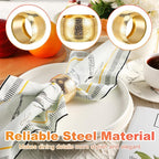 Lallisa Gold Napkin Rings Metal Napkin Ring Holders for Cloth Table Decorations for Wedding Anniversary Birthday Dinners Party of Table Setting(24 Pcs,Classic)
