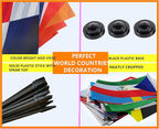 Norway Norwegian Deluxe Desk Flag Set Small Mini Miniature Norway Norwegian Table Desktop Flags With Solid Pole, Black Base and Spear Top(2 Pack)