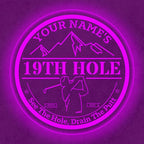 Custom 19th Hole Golf Bar Sign – Personalized LED Color Changing Acrylic Wall Decor for Home Bar, Man Cave, or Patio (19th Hole, 12 INCHES)
