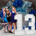 imprsv Marquee Numbers Large 13th-Birthday Decorations: 4ft Light Up Number Party Decor 13 Year Old 31th Birthday Decoration Backdrop 31 Anniversary Cardboard Big Mosaic Balloon Frame Number 13