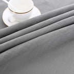maxmill Lux Faux Linen Tablecloth with Slubby Texture Wrinkle Resistant Anti-Shrink Soft Table Cloth for Kitchen Dining Restaurant Tabletop for Event Holiday Dinner Round 70 Inch Neutral Gray