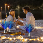 Patelai 16 Pcs LED Fiber Optic Lamp Color Changing Fiber Optic Night Light with Multicolor Glow Decorative Table Centerpiece for Sensory Bedroom Halloween Party Holiday Decorations (Stylish,Blue)