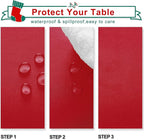 Hiasan Red Tablecloth Rectangle - Wrinkle Resistant and Waterproof Dining Room Washable Christmas Table Cloth, Polyester, 54 x 120 Inch