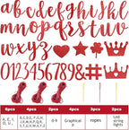 TaoBary 167 Pcs DIY Banner Kit Happy Birthday Glitter Banner Customizable Glitter Make Your Own Kit 162 Letters Symbols and Numbers 3 Rope for Birthday Halloween Wedding Christmas(Red)