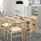 Christmas Table Runner, Seasonal Winter Xmas Holiday Kitchen Dining Table Decoration for Home Party Decor 13x60 Inch