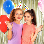 4 Pack Light Gold Foil Fringe Curtain Backdrop, 3.28Ft x 8.2Ft Metallic Tinsel Foil Fringe Streamer Curtains for Party, Photo Booth Props, Birthday, 2022 Graduation Party Supplies