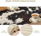 Cow Print Table Runner, Brown Cowhide Print Western Style Table Runner Country Farmhouse Cottage Cow Patten Table Decoration for Home Kitchen Dining, 13x90 Inch