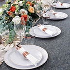 Supernal Set of 60 Packs Rose Gold Silverware - Heavy Weight Cutlery with Linen Napkin Suit for Wedding, Party