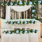 U'Artlines 3 Pack Artificial Blue Rose Vines Floral Garlands Total 19.5 Ft Fake Vine Silk Flower Garland for Indoor Outdoor Home Wedding Arch Garden Wall Decoration