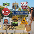 Custom Signs Outdoor Metal Personalized Street Signs with Your Text Name Logo Photo for Business Home Street Bar Outdoor Indoor Wall Decor Fade Resistant Plaque