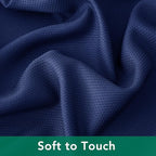 Biscaynebay Textured Fabric Tablecloths 90x132 Inches Rectangular, Navy Water Resistant Tablecloths for Dining, Kitchen, Wedding and Parties etc. Machine Washable