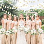 Champagne Gold White Party-Decorations Streamers - 52Ft Hanging Birthday Paper Garland Banner,Christmas Wedding Baby Bridal Shower Bachelorette Engagement Graduation Supplies Backdrop Decor Hugtmr
