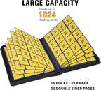Premium 1000+ Pockets Card Binder,16 Pockets Card Binder Ringless Side Loading Trading Card Album Folder for TCG -White