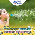 Uncle Bubble Mini Bubble Blower - Family Pack of 3 Confetti Bubbler, Fun Summer Toys for Toddler, Girls and Boys, Blow Thousands of Mini Bubbles in One Breath