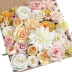 Serra Flora Artificial Wedding Flowers Bouquets Centerpieces Faux Flowers Combo for Fake Flowers with Leaves DIY Floral Arrangements Bridal Baby Shower Home Decor