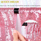 Backdrop Curtain Drapes 4 Pieces 2FTx8FT Blush Pink Wedding Backdrop for Bridal Shower Brithday Party Decor