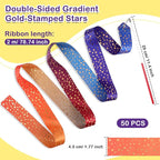 Yilloog 50 Pcs Ribbon Dancing Wands Party Favors, 78.7 Inch Artistic Gymnastics Ribbon Streamers Twirling Wands, Rainbow Birthday Decorations