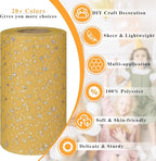 Glitter Tulle Rolls, 6” by 50 Yards (150FT) Sequin Tule Netting Fabric Tulle for Tutu Skirts Sewing Birthday Wedding Party Decoration (Gold)