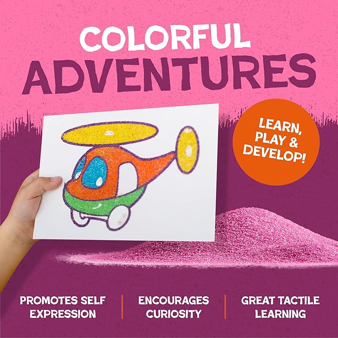 Hygloss Colored Sand for Crafts - 12 Assorted Colors 6-Ounce Vibrant Colorful Fine Sensory Play Sand Art Kits for Kids - Classroom Activities for Children 3 4 5 6 7 8 9 10 11 12 - Safe for Ages 3+