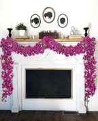 Briful 6ft Purple Bougainvillea Flower Garland – Artificial Silk Floral Vine with Built-in Hook Faux Flower Garland for Backdrop Table Wall Wedding Party Home Decoration