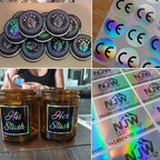 Custom Logo Stickers for Business, Personalised Branding Labels, Any Shape & Size, Waterproof, Glossy Holographic