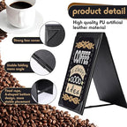 Gerrii Leatherette Table Tents Black PU Leather Menu Covers Bulk Double Sided Frame Sign Holders 2 Side Drink Dessert Menu Folders for Restaurant Coffee Cafe Bar Wedding Supplies(12 Pack,4 x 6 Inch)