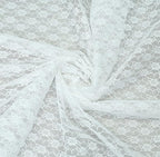 MDS Pack of 25 Wedding 12 x 108 inches Lace Table Runner for Wedding, Decorations for Birthday Parties, Banquets, Graduations, Engagements, and Runners fit Rectangle, Round Table- White