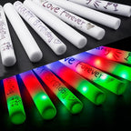 JOYIN 100 PCS LED Light Up Foam Sticks, Glow Sticks Party Favors Bulk with 3 Modes Color Flashing Glow Party Supplies for Halloween, Spooky Celebrations, Wedding, Camping, Birthday, Raves, Carnival