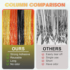 2 Pack Black Gold Orange Foil Fringe Backdrop Curtains, Tinsel Streamers Party Decorations, Fringe Backdrop, Door Shimmer for Construction or Birthday Party