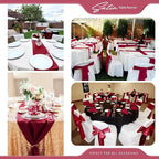 20 Pack Burgundy Satin Table Runner,12 x 108 inch Long Premium Smooth Burgundy Table Runners for Wedding, Banquets, Birthday, Party, Engagements,Table Runners fit Rectangle and Round Table